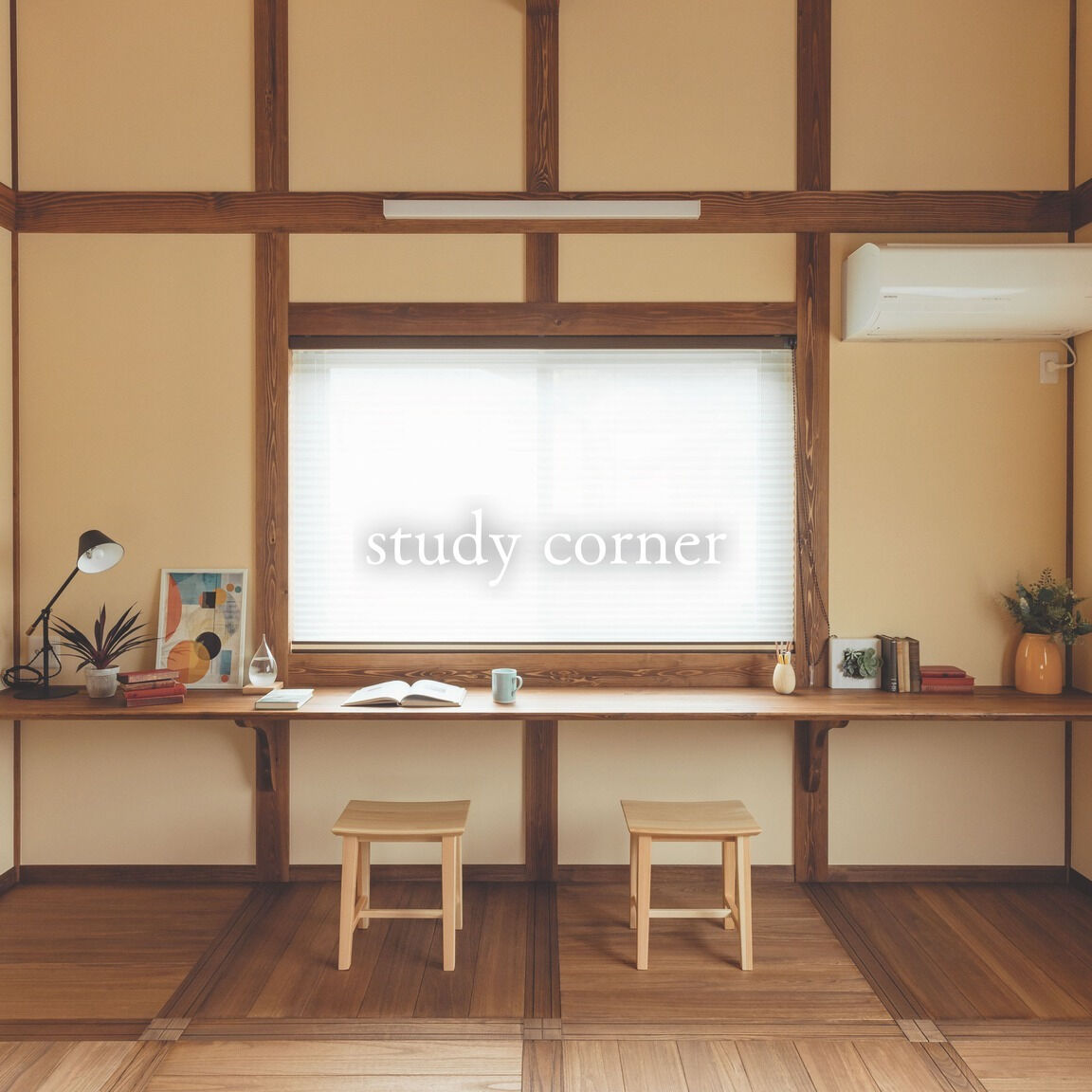 【一宮市　工務店】作り付けのカウンターで、趣味や勉強もはかどる空間に